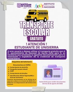 Atención beneficiarios del transporte escolar