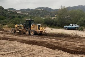 Trabajos preventivos ante la creciente del Río Nacozari